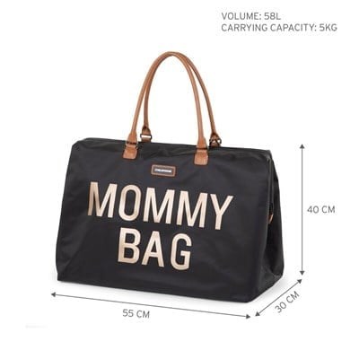 Childhome Mommy Bag Çanta Siyah/Gold 