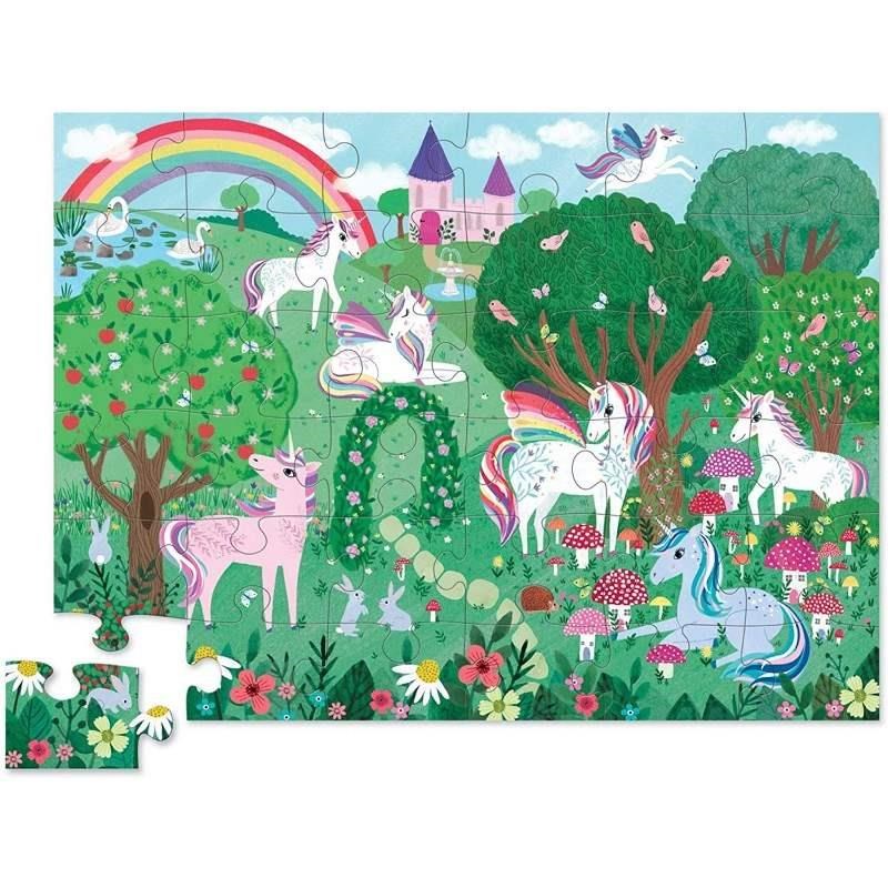 Crocodile Creek Metal Kutu Puzzle  50 Parça - Unicorn Dreams 