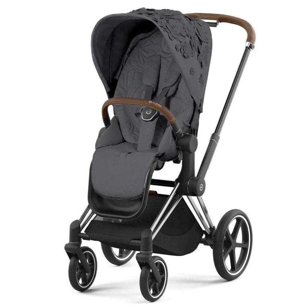 Cybex Priam Bebek Arabası Chrome Brown - Simply Flowers Grey 