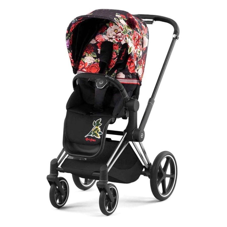 Cybex Priam Bebek Arabası Chrome Black – Spring Blossom Dark  