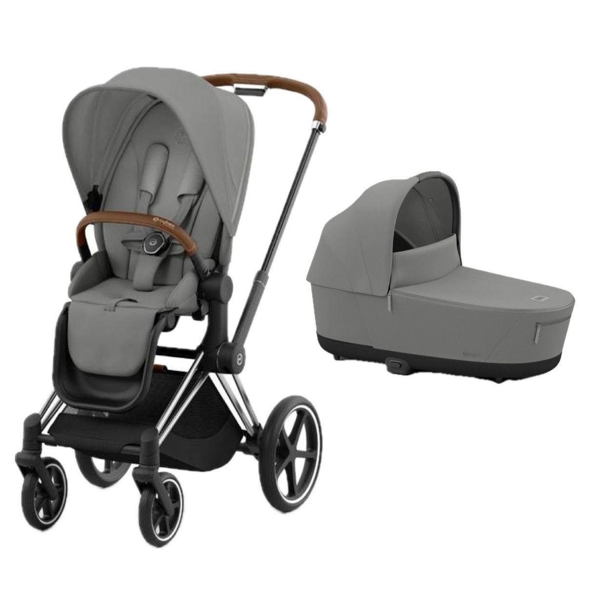 Cybex Priam Bebek Arabası Chrome Brown - Mirage Grey + Portbebe  