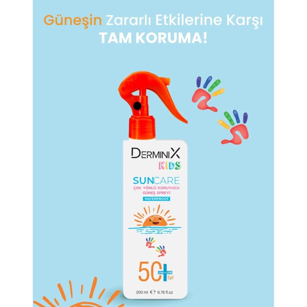 Derminix Suya Dayanıklı Çocuk Güneş Kremi SPF50 UVA+UVB 200ml 