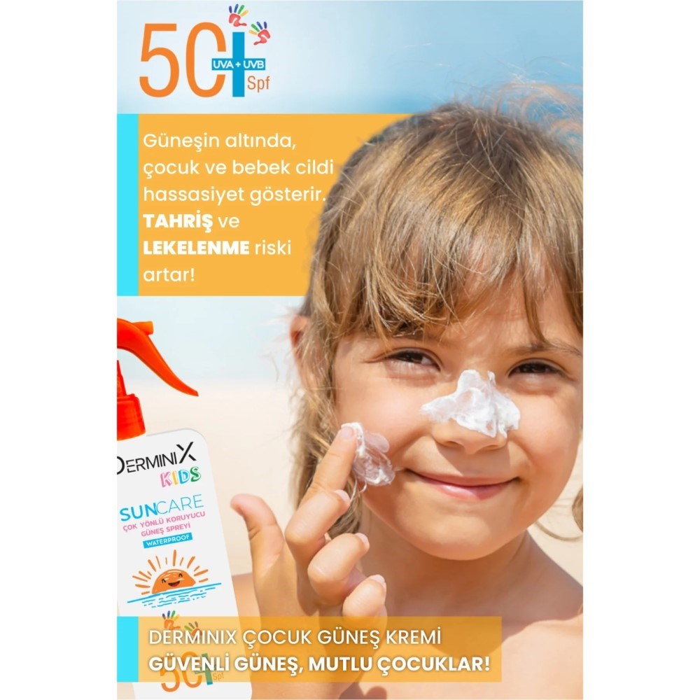 Derminix Suya Dayanıklı Çocuk Güneş Kremi SPF50 UVA+UVB 200ml 