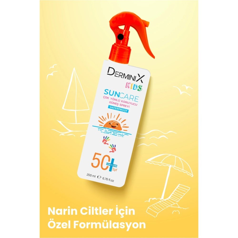 Derminix Suya Dayanıklı Çocuk Güneş Kremi SPF50 UVA+UVB 200ml 