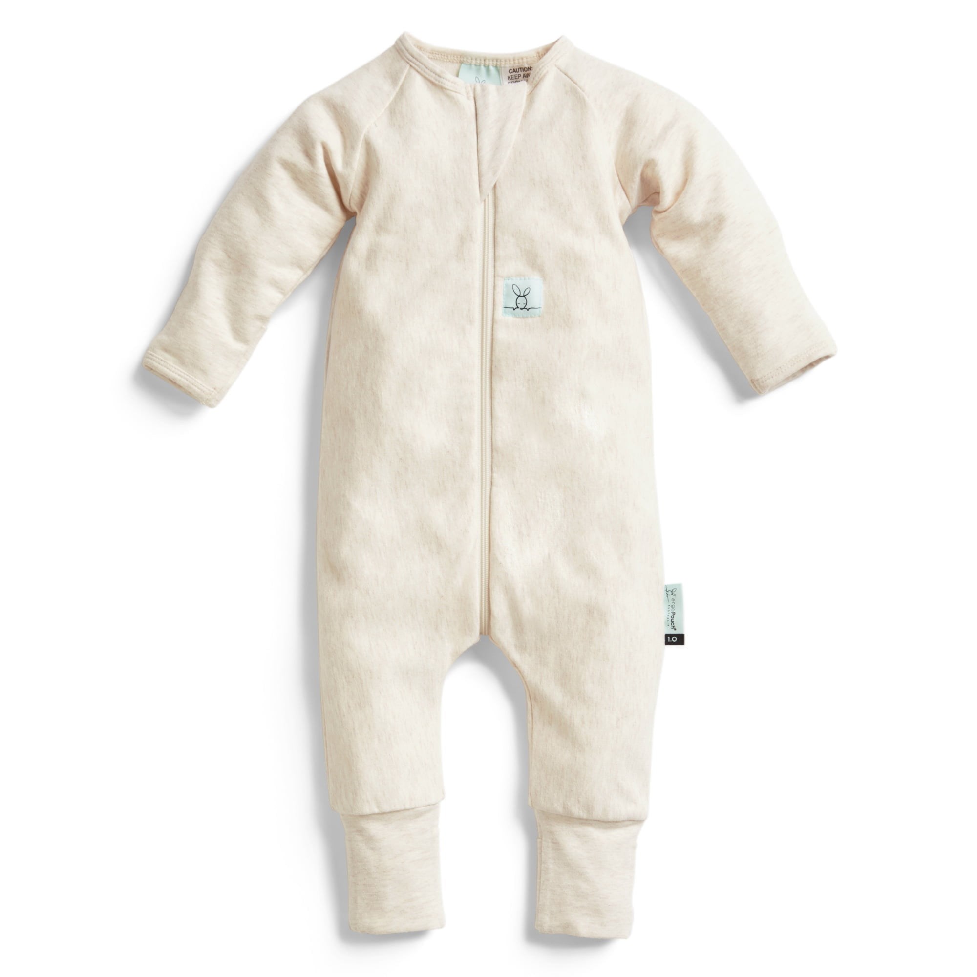 ErgoPouch Organik Pamuklu Patikli Pijama Tulum 1.0 TOG Qatmeal Marle Krem