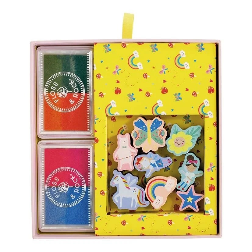 Floss & Rock Stamper Ahşap Baskı Seti - Rainbow Fairy 