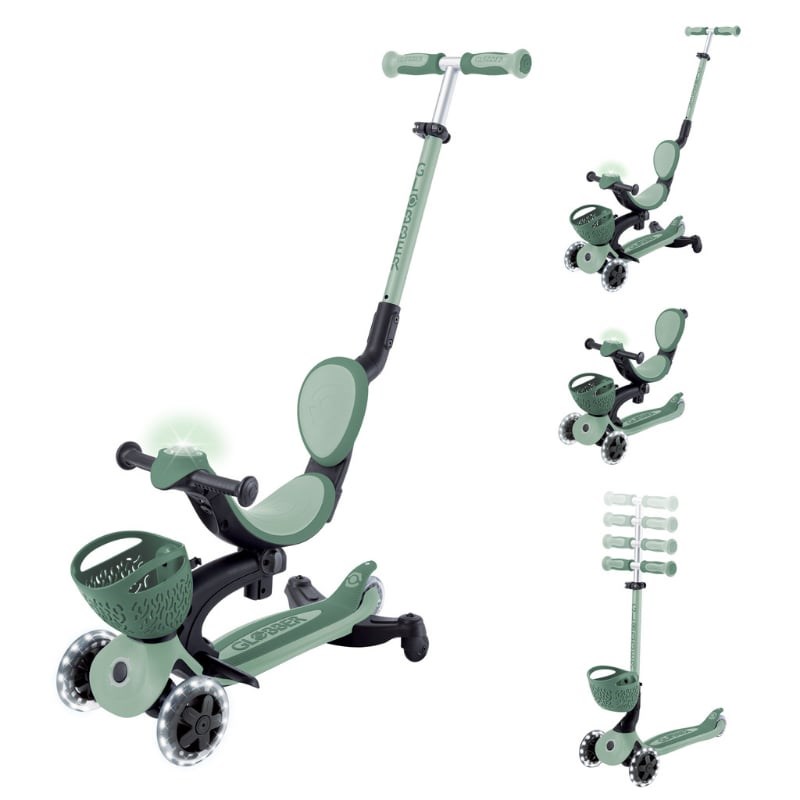 Globber Go Up Baby 360 Işıklı Scooter - Zeytin Yeşili 