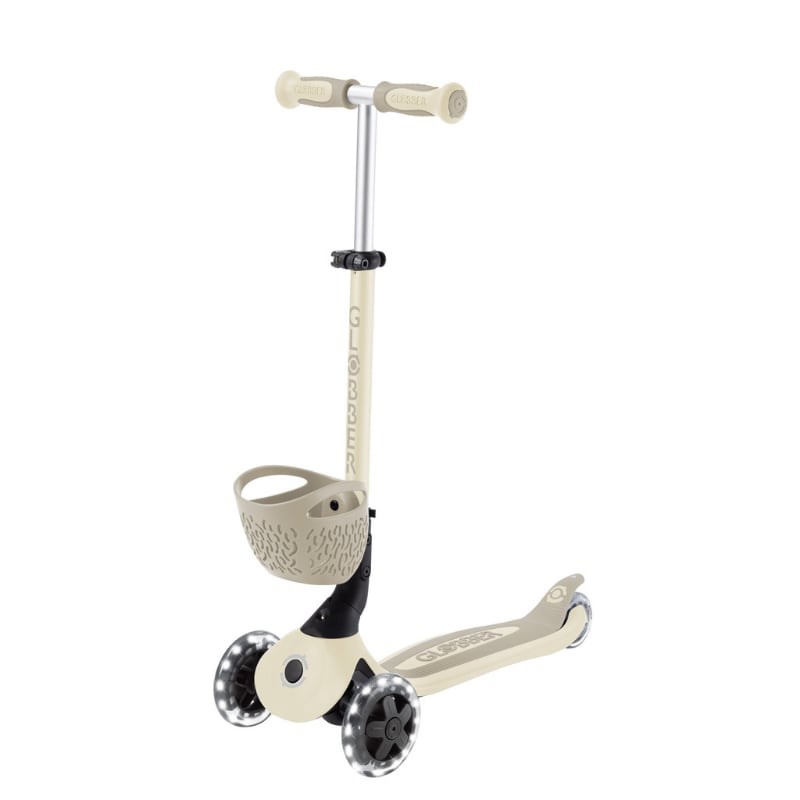 Globber Go Up Baby 360 Işıklı Scooter - Koyu Bej 