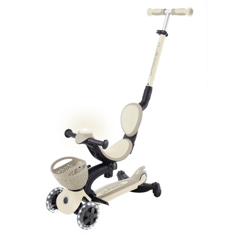 Globber Go Up Baby 360 Işıklı Scooter - Koyu Bej 