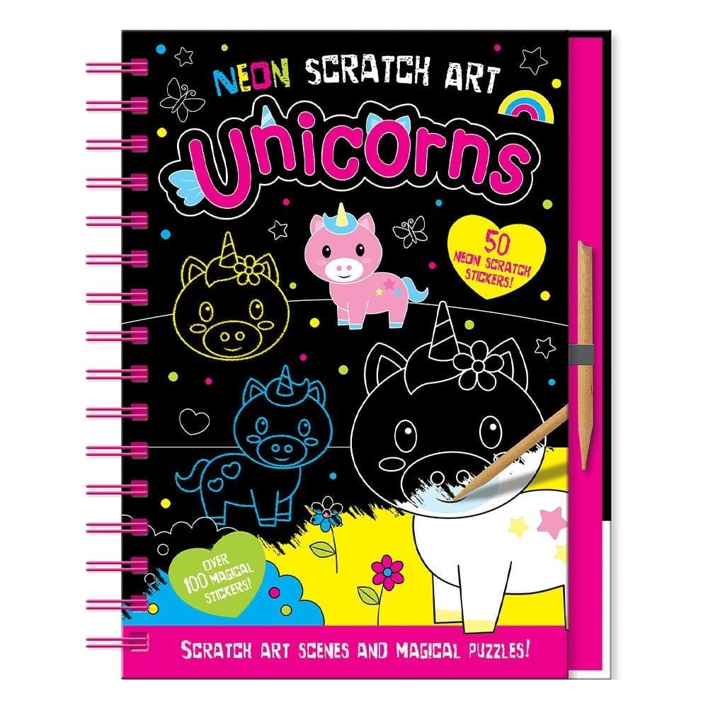 Neon Scratch Art - Unicorns 