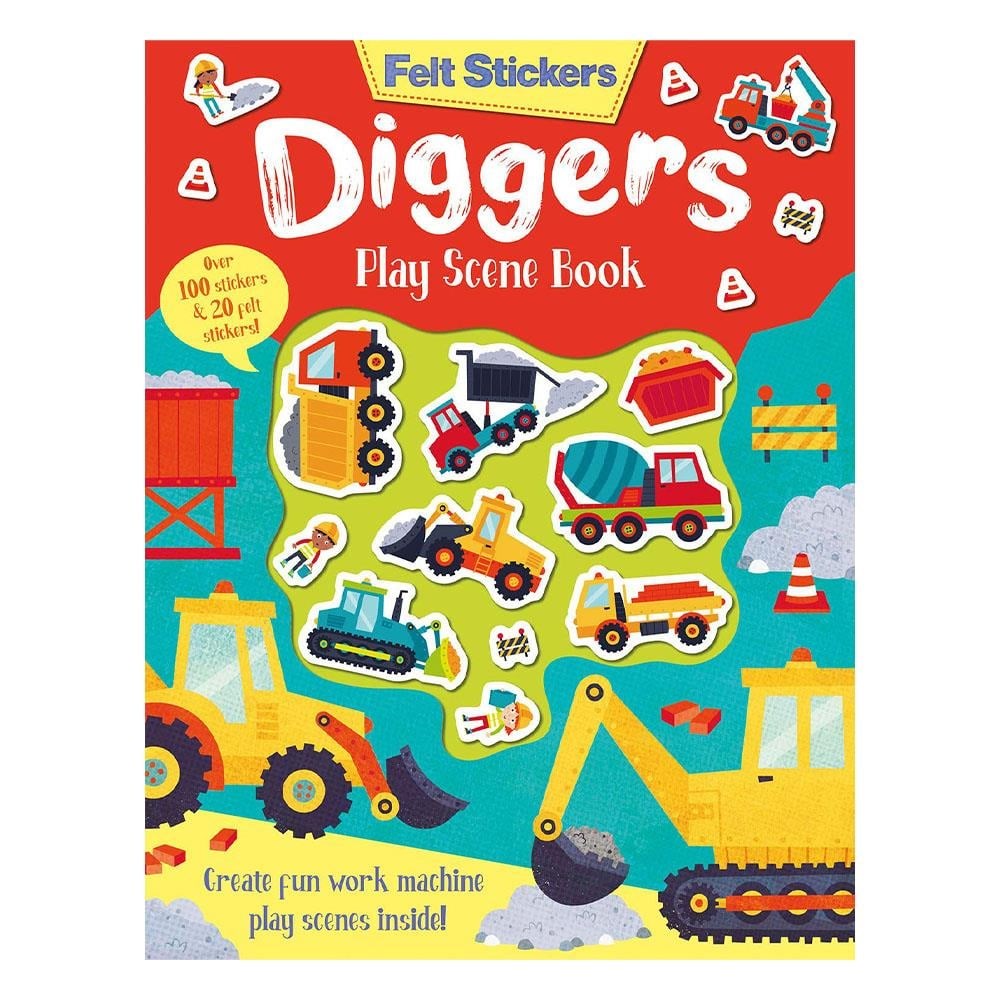 Felt Stickers - Diggers Play Scene Book 