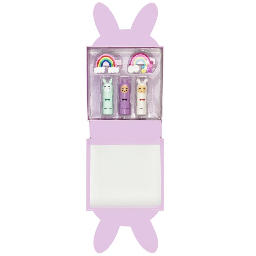 Inuwet Paper Bunny 3'lü Lip Balm ve Toka Seti 