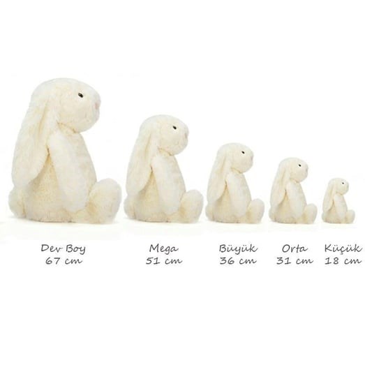 Jellycat Bashful Bej Tavşan Orta Boy 31 cm Orjinal