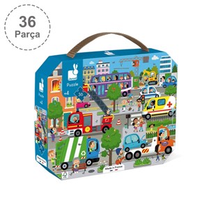 Janod 36 Parça Çantalı Puzzle - Şehir