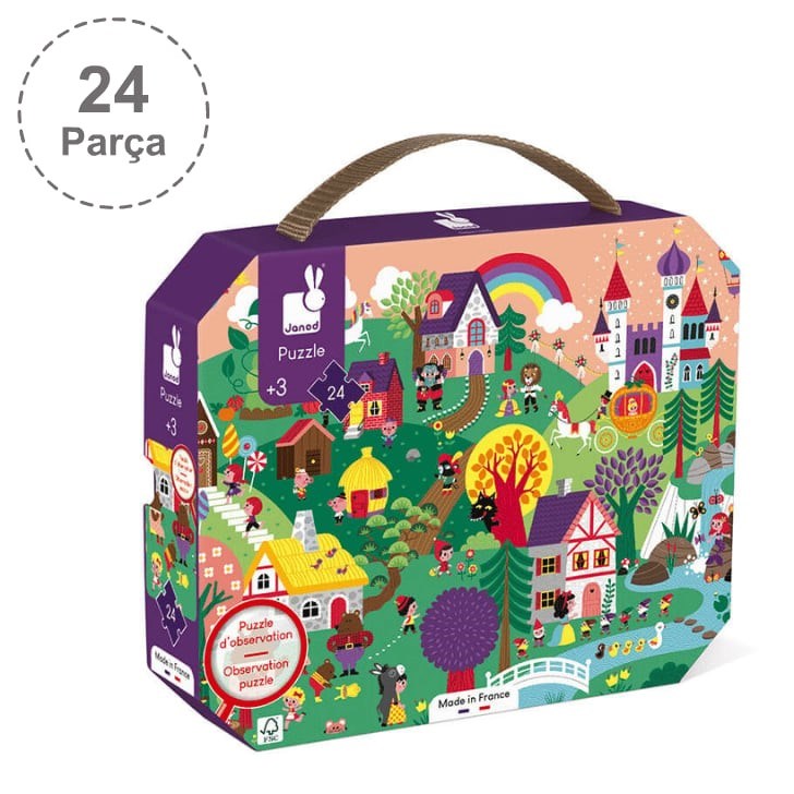 Janod 24 Parça Çantalı Puzzle - Masal 