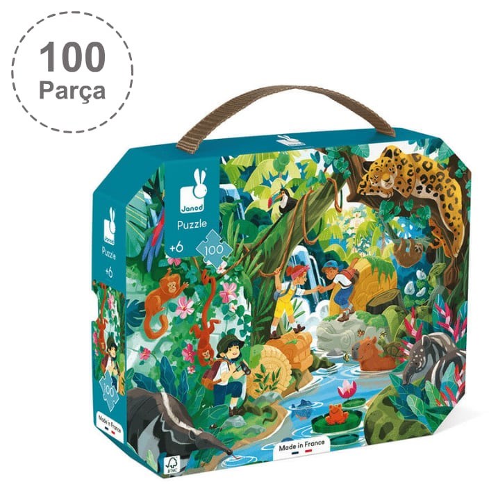 Janod 100 Parça Çantalı Puzzle - Inka Macerası 