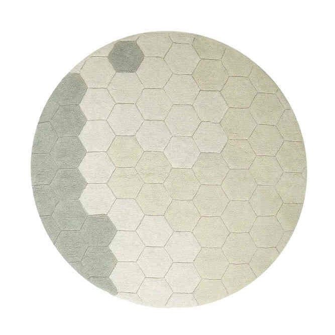 Lorena Canals Halı - Round Honeycomb Blue Sage 140 cm 