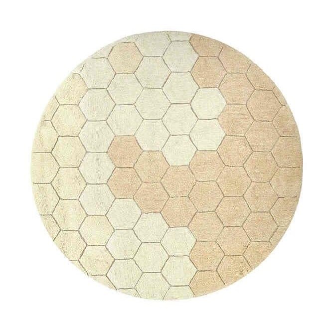 Lorena Canals Halı - Round Honeycomb Golden 140 cm 