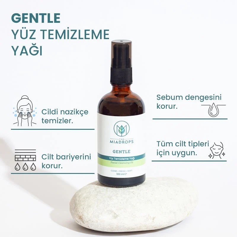 The Miadrops Gentle Durulanabilir Yüz Temizleme Yağı - 100ml 