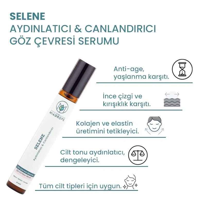 The Miadrops Selene Aydınlatıcı & Canlandırıcı Doğal Göz Çevresi Serumu - 10ml 