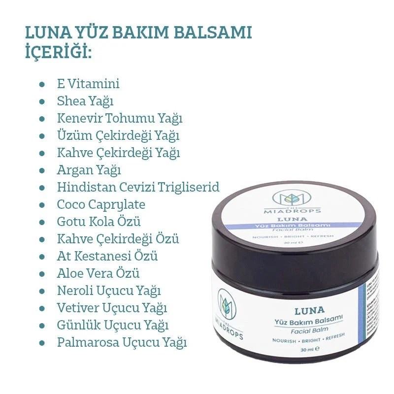 The Miadrops Luna Doğal Yüz Bakım Balsamı - 30ml 