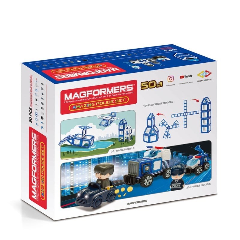 Magformers Mıknatıslı Police Set - 50 Parça 