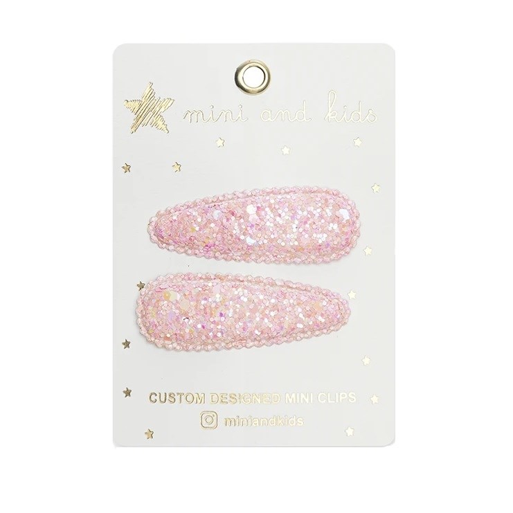 Mini & Kids - Mini Klips Toka 2'li Glitter Pembe