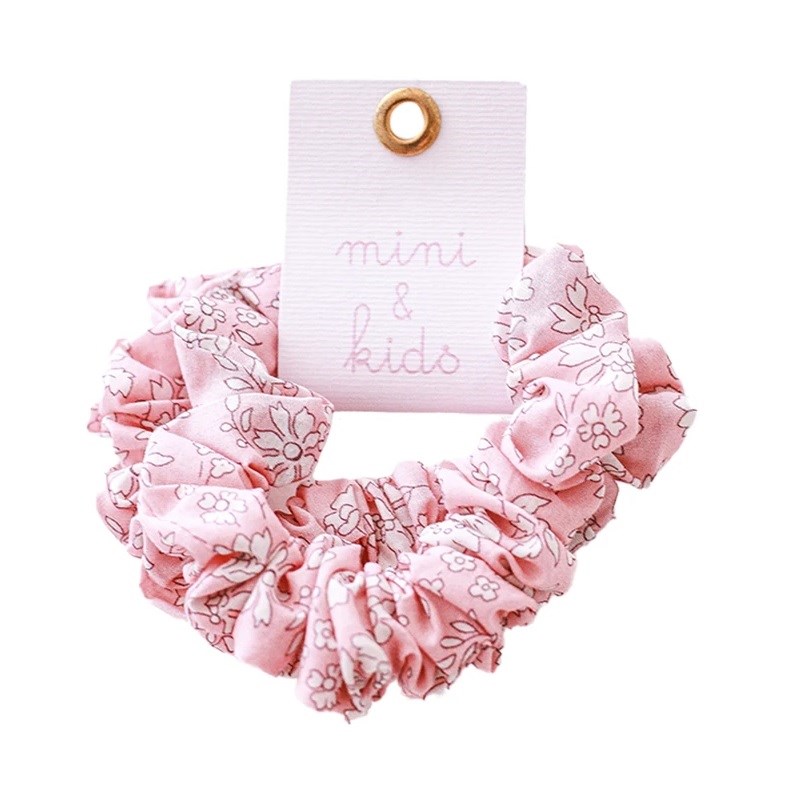 Mini & Kids -  Mini Scrunchies Kumaş Toka 2'li Pembe