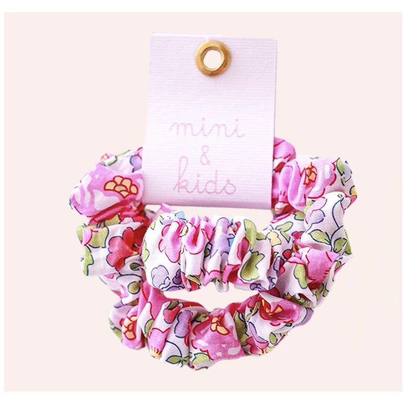 Mini & Kids -  Mini Scrunchies Kumaş Toka 2'li Pembe