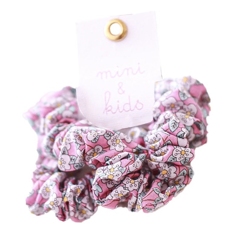 Mini & Kids -  Mini Scrunchies Kumaş Toka 2'li Pembe