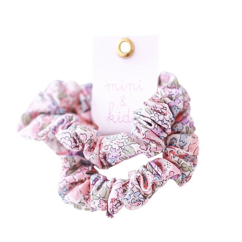 Mini & Kids -  Mini Scrunchies Kumaş Toka 2'li Pembe