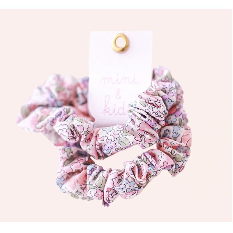 Mini & Kids -  Mini Scrunchies Kumaş Toka 2'li Pembe