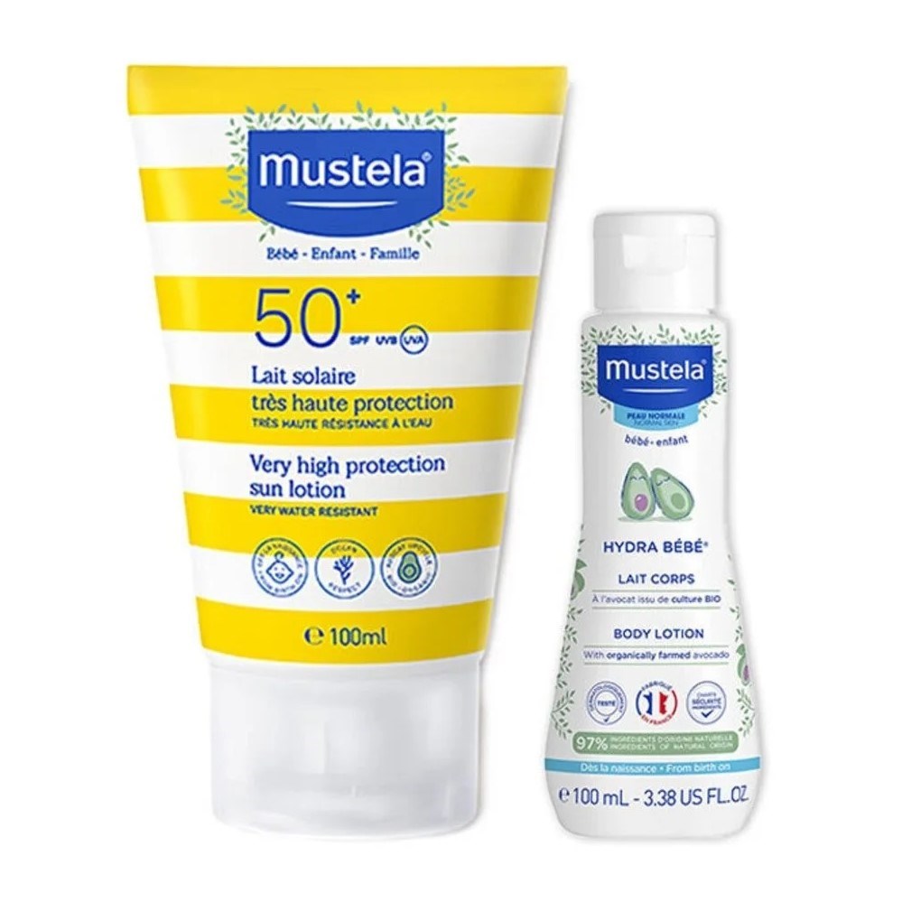 Mustela Güneş Losyonu SPF 50+ 100ml + Vücut Losyonu 50ml Orjinal