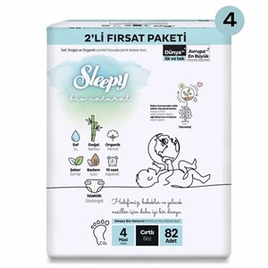 Sleepy Bio Natural No:4 Maxi 2'li Bebek Bezi 82 Adet