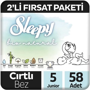 Sleepy Bio Natural No:5 Junior 2'li Bebek Bezi 58 Adet