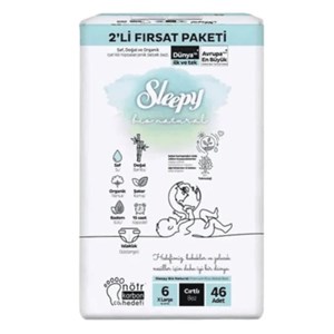 Sleepy Bio Natural No:6 XL 2’li Bebek Bezi 46 Adet