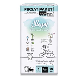 Sleepy Bio Natural No:1 Yenidoğan Bebek Bezi 50 Adet