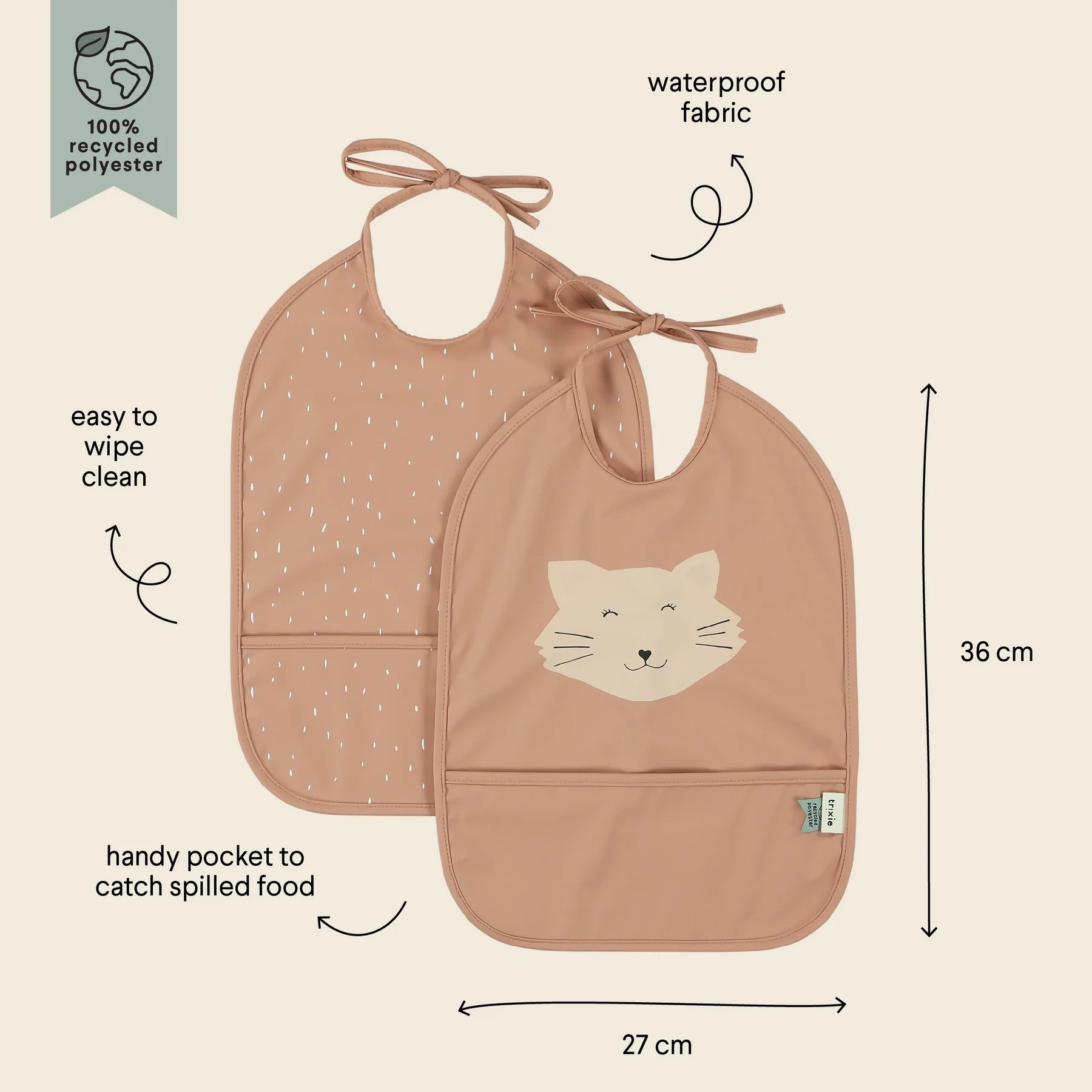 Trıxie Waterproof Bib 2'li Su Geçirmez Önlük- Mrs.Cat 