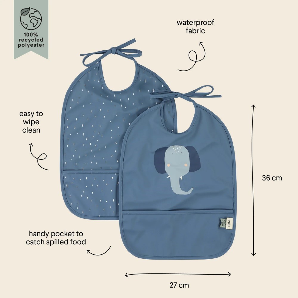 Trıxie Waterproof Bib 2'li Su Geçirmez Önlük- Mrs. Elephant 