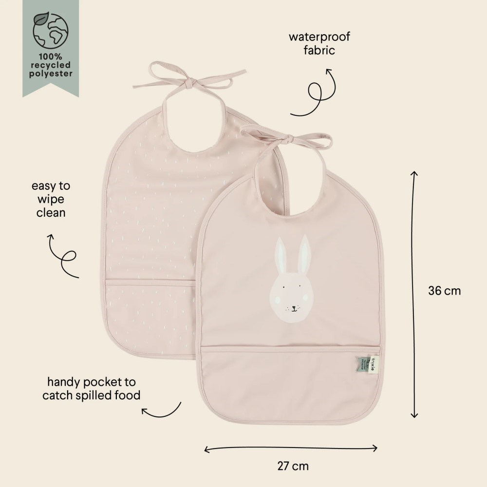 Trıxie Waterproof Bib 2'li Su Geçirmez Önlük- Mrs. Rabbit 