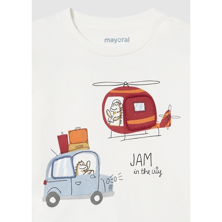 Mayoral Kışlık Erkek Bebek Uzun Kol T-shirt Beyaz