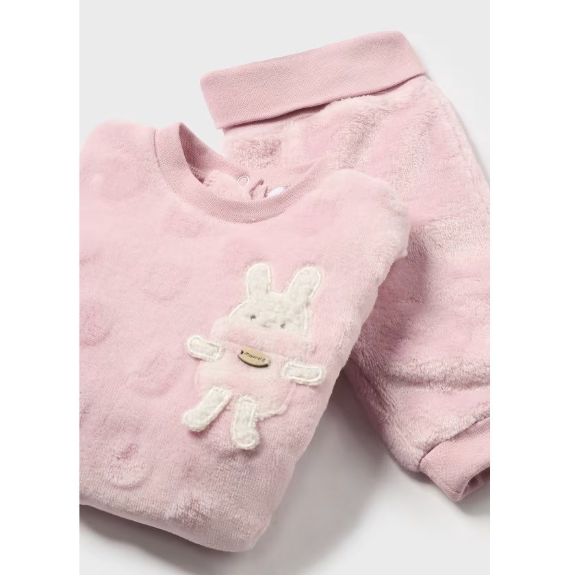 Mayoral Kışlık Kız Bebek S-shirt Pantolon 2'li Set Pembe