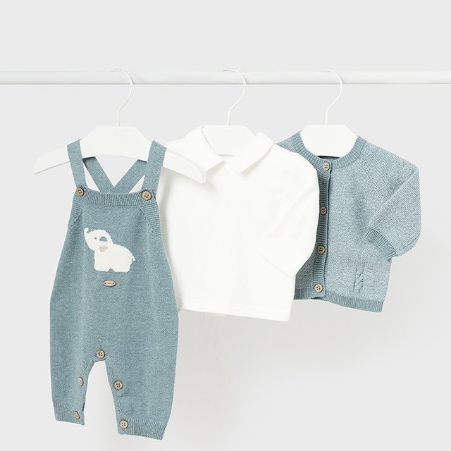 Mayoral Kışlık Erkek Bebek Bluz Örme Tulum Ceket Set Yeşil