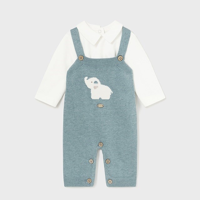 Mayoral Kışlık Erkek Bebek Bluz Örme Tulum Ceket Set Yeşil