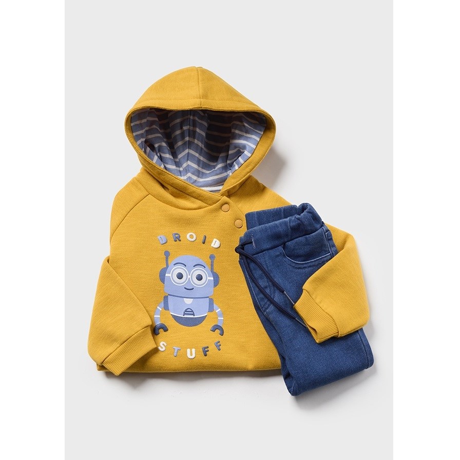 Mayoral Kışlık Erkek Bebek S-shirt Pantolon 2'li Set Sarı