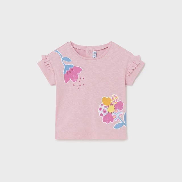 Mayoral Yazlık Kız Bebek Kısa Kol T-shirt 2'li Set Pembe