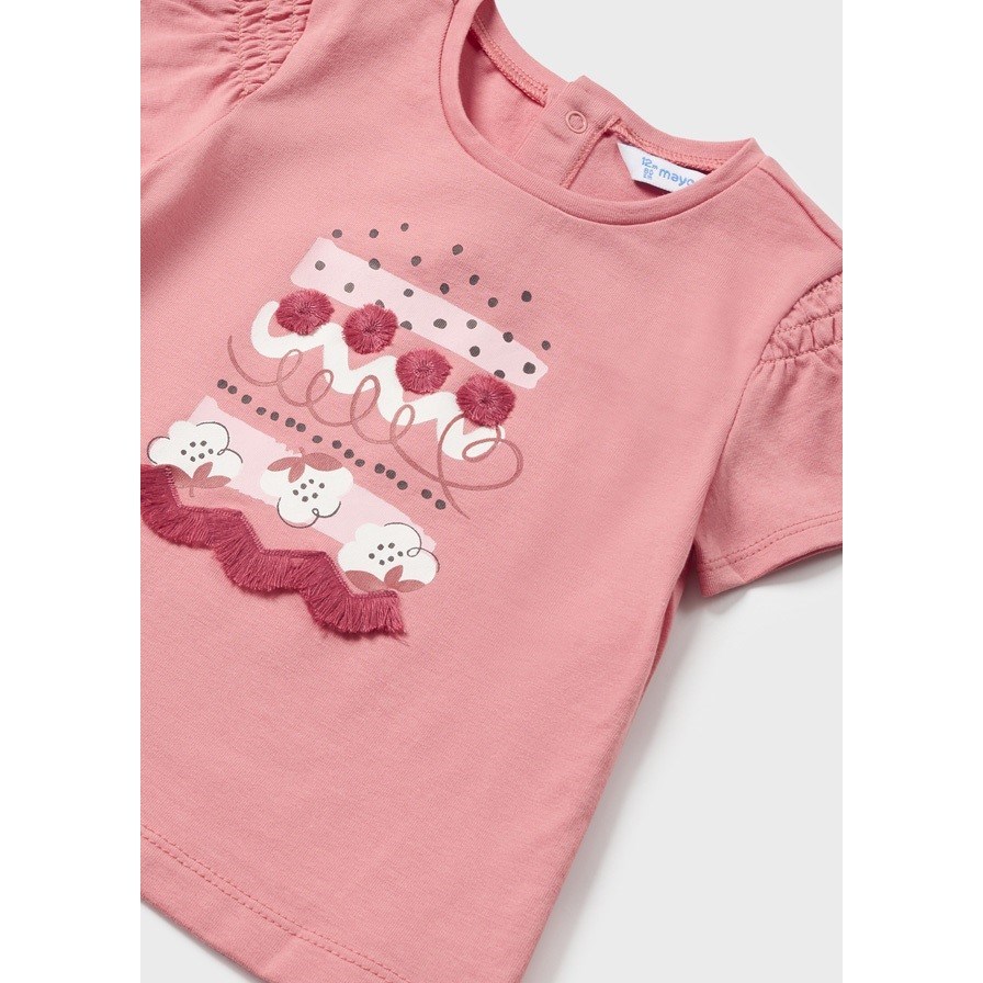 Mayoral Yazlık Kız Bebek Kısa Kol T-shirt Pembe