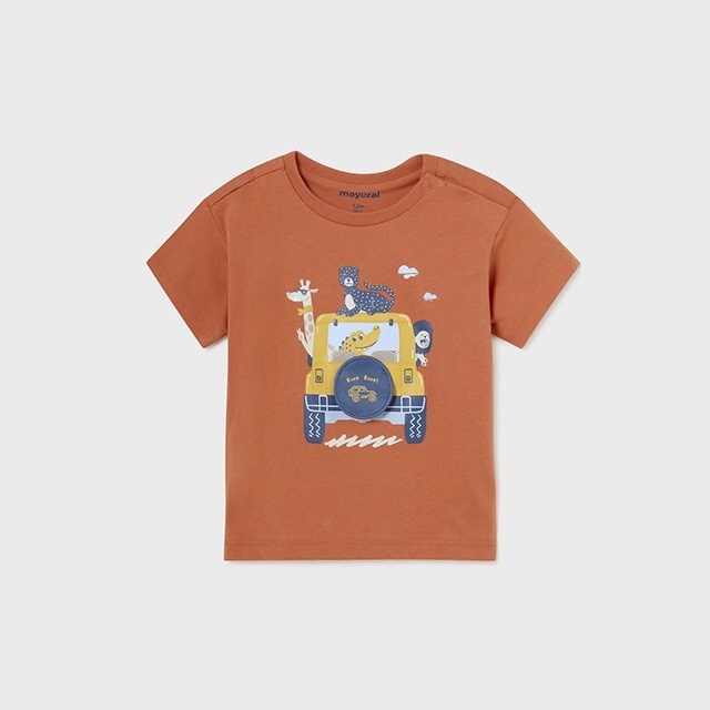 Mayoral Yazlık Erkek Bebek Kısa Kol T-shirt Kahverengi 