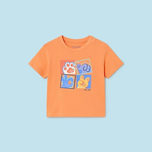 Mayoral Yazlık Erkek Bebek Kısa Kol T-shirt 2'li Set Turuncu