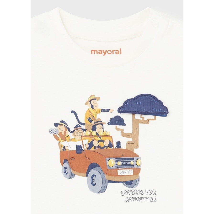 Mayoral Yazlık Erkek Bebek Uzun Kol T-shirt Beyaz